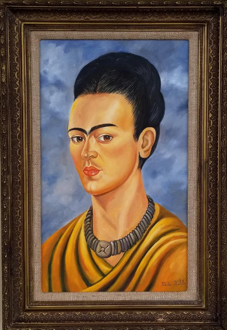 Frida Kahlo (1907-1954) ,was aMexican painter , who: Frida Kahlo (1907-1954) ,was aMexican painter , who painted many self - portraits . Inspired by Mexican popular culture she employed a na_ve folk art style to explore questons of idetity, postcolonial