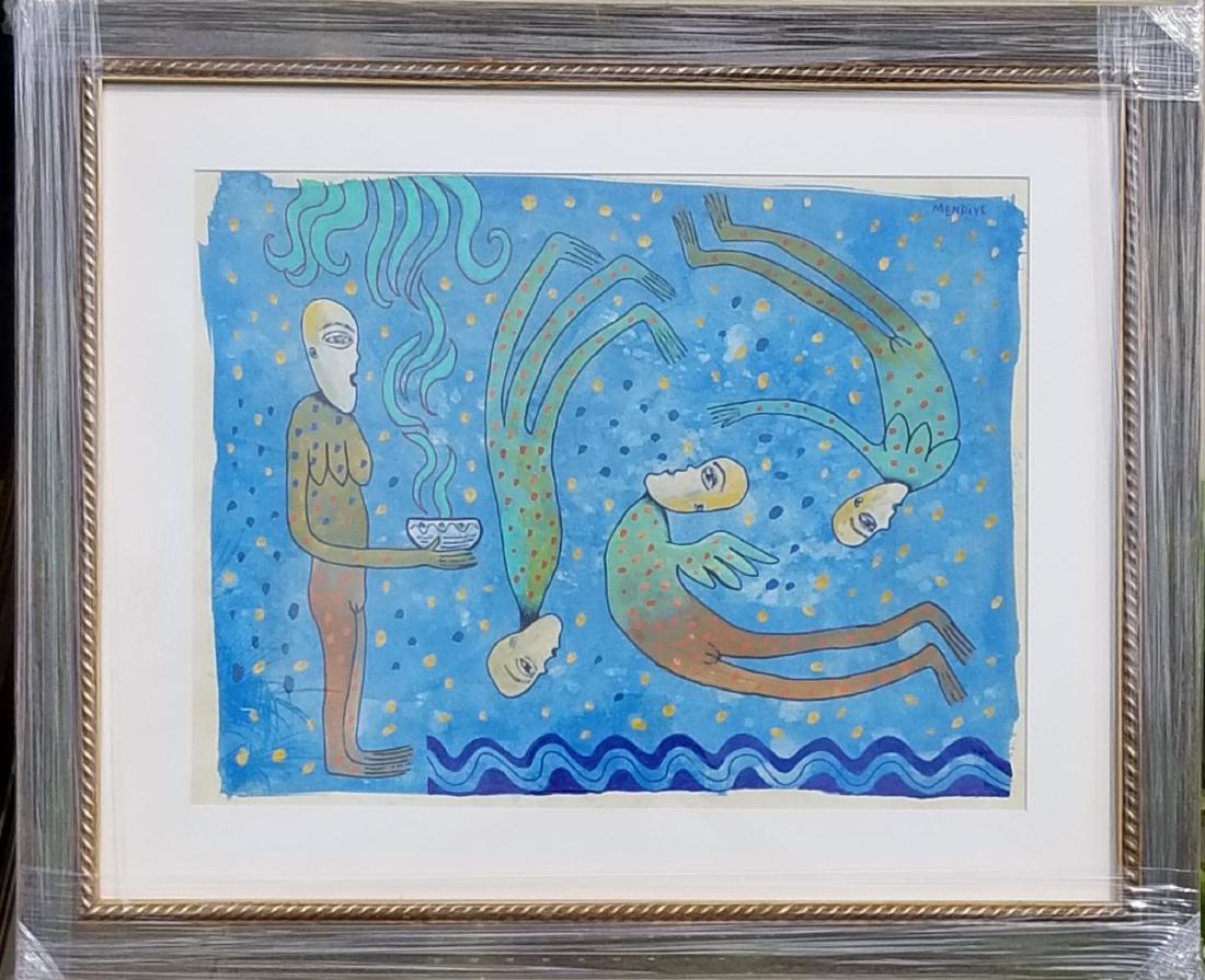 Manuel Mendive-Contemporary Cuban Artist- Water color (1 of 1)