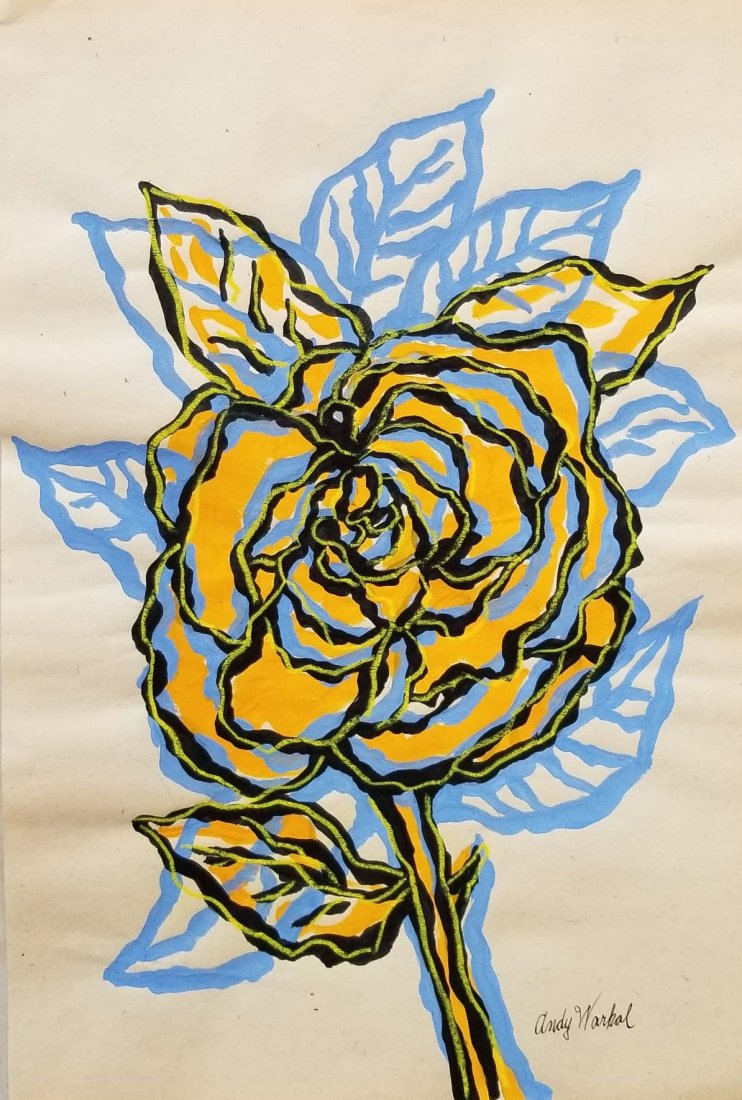 Andy Warhol was an American artist, director and: Andy Warhol was an American artist, director and producer who was a leading figure in the visual art movement known as pop art.water color on paper (Attributes -COA )size:15.5"h x 10.75"w w/frame . sh