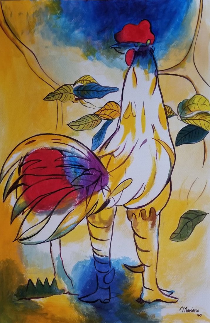 Mariano Rodriguez- Cuban Artist- water color on paper- (1 of 2)