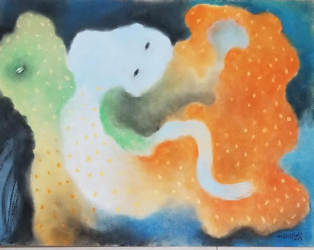 Manuel Mendive-Contemporary Cuban Artist- Pastel  on (1 of 1)