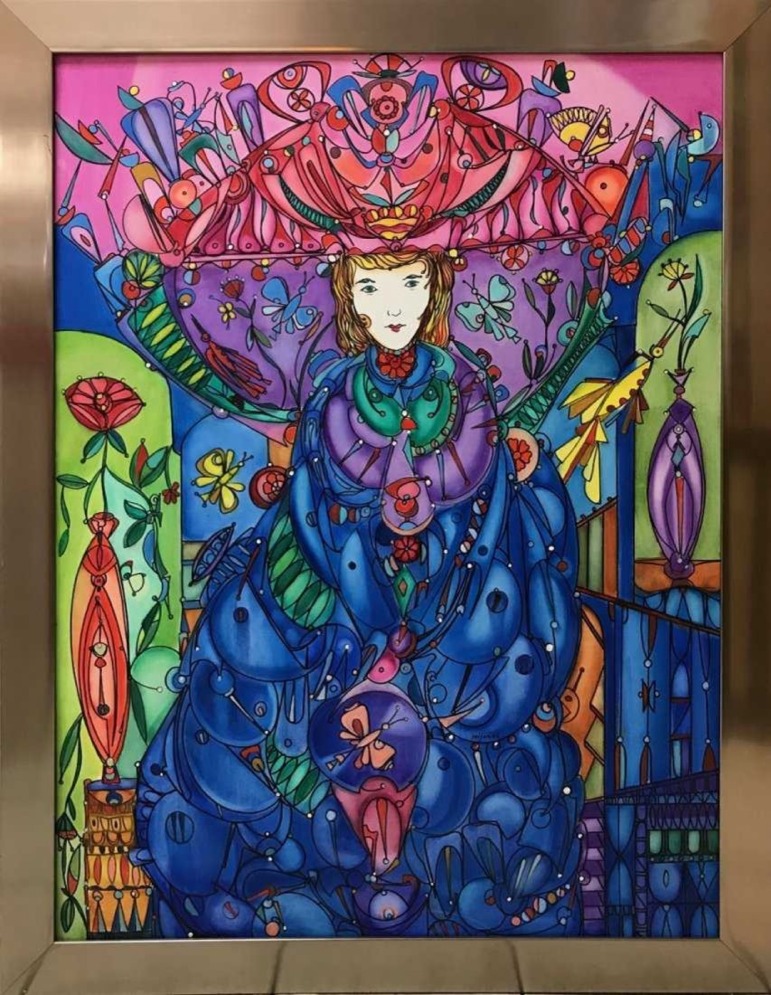 Jose Maria Mijares (Cuban art )"Habanera": Jose Mijares Title Habanera acrylic on canvas measures 48x36 inches COA