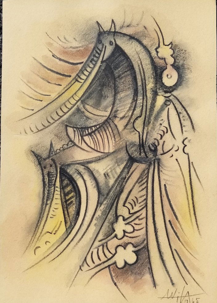 Wilfredo Lam (1902-1982)(attrib)- Celbrate Cuban Painte (1 of 2)