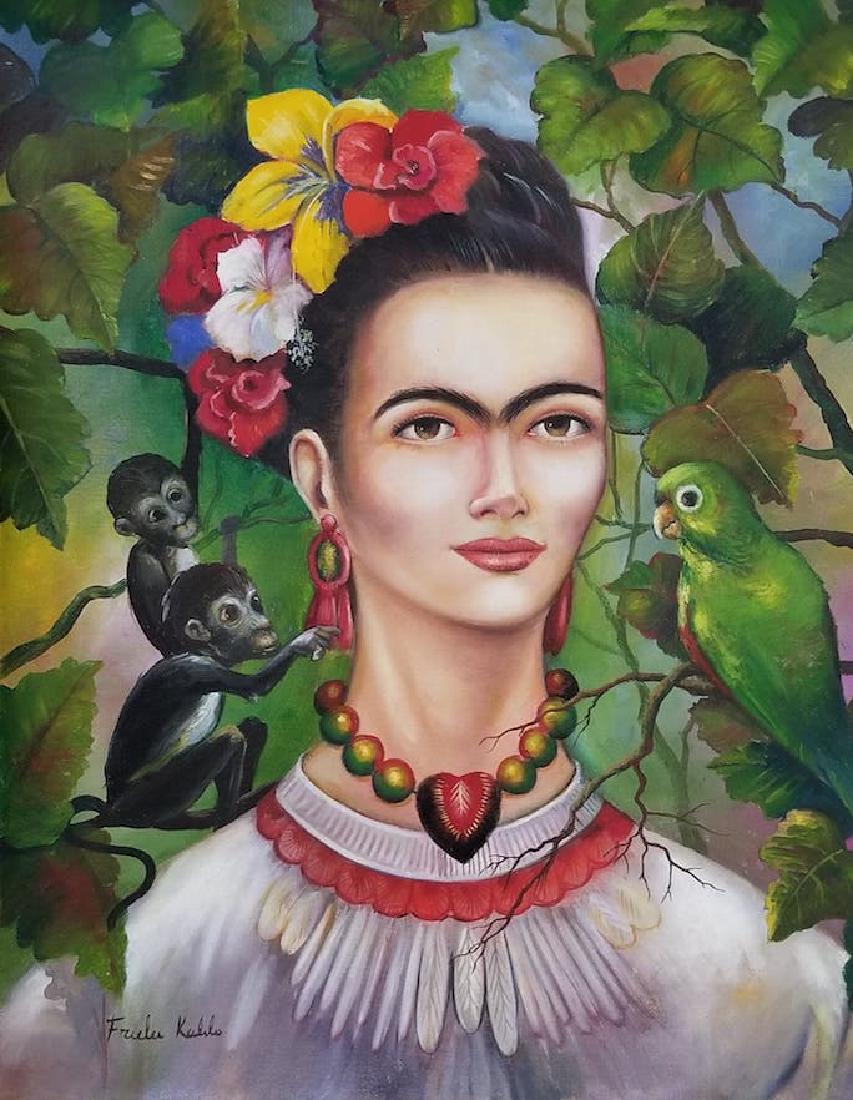 Frida Kahlo (1907-1954) was a Mexican painter who: Frida Kahlo (1907-1954) was a Mexican painter who painted many self - portraits. Inspired by Mexican popular culture she employed a native folk art style to explore questions of identity, post-colonia