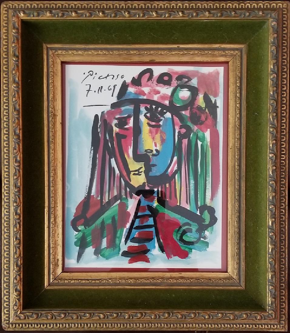 Pablo Picasso was a Spanish painter, sculptor,: Pablo Picasso was a Spanish painter, sculptor, printmaker, ceramicist, stage designer, poet and playwright who spent most of his adult life in France.- Watercolor on paper- Attrib COA- 9.5"H X 7.5"W-