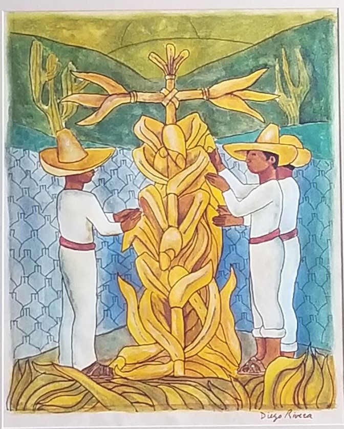 Diego Rivera (1886-1957) - Water color on paper -: Diego Rivera (1886-1957) - Water color on paper - ATTRIB. COA-Comes with frame- Size: 15"h X 12"w .w/frame, shipping in US $99