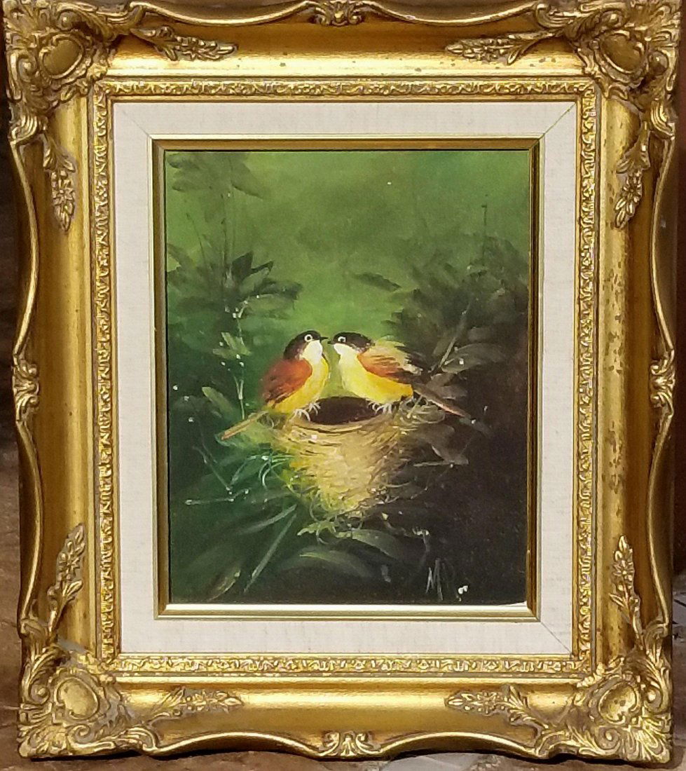 Vintage, two birds on a branch. Artist (1 of 1)