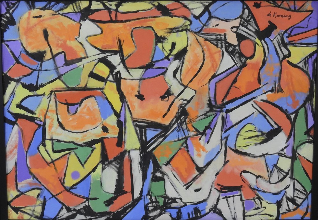 Willen de Kooning oil on canvas, measures 21"h x 29"w- (1 of 2)