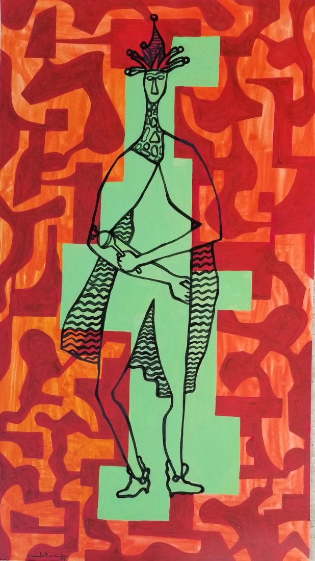 Cundo Bermudez (1914-2008) (COA)Cuban Painter and: Cundo Bermudez (1914-2008) (Attrib-COA)Cuban Painter and Muralist, who created works in the Modernism style water color on paper, size:21.5"h x 12"w ,w/frame shipping in US $149, Condition Report: - B