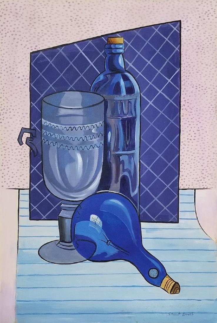 Stuart Davis in the style of was an early American: Stuart Davis was an early American modernist painter.attrib-Certificated of authenticity-. He was well known for his jazz-influenced, proto-pop art paintings of the 1940s and 1950s, bold, brash, and c