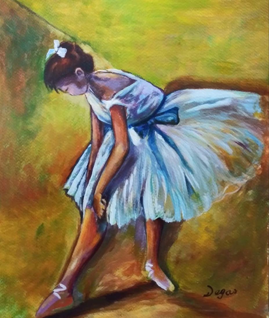 Edgar Degas-Girl dancer-in the style of ,Colored pastel: Edgar Degas-Girl dancer-in the style of ,Colored pastel on paper((attrib-Certificated of authenticity-Size: 15"h X 11,"w , come With Frame. shipping in US $129