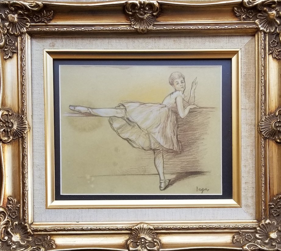 Edgar Degas-Girl dancer-in the style of ,Colored pastel: Edgar Degas-Girl dancer-in the style of ,Colored pastel on paper((attrib-Certificated of authenticity)-Size: 6.75"h X 8.5,"w-With Frame. shipping in US $99