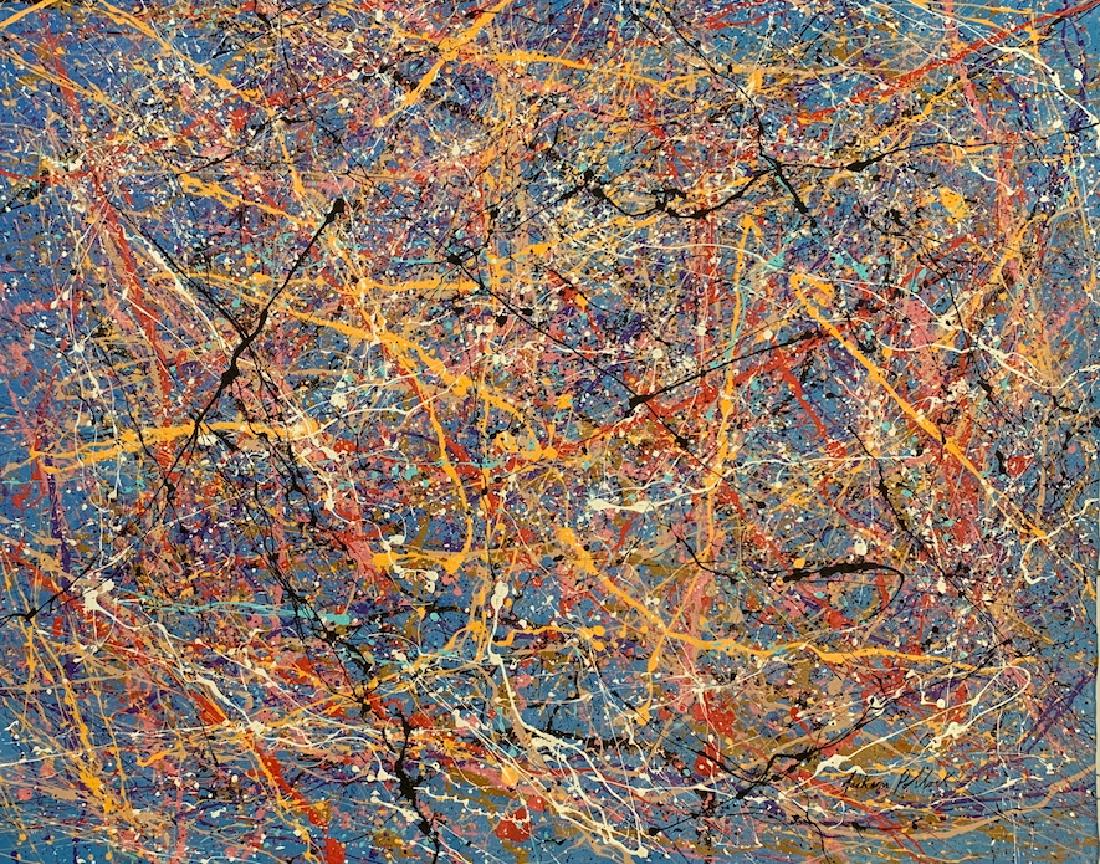 Jackson Pollock. Oil on canvas (attrib): Jackson Pollock . Oil on canvas. (attrib-Certificated of authenticity) 35.5"h x 42"w.come with frame shipping shipping in US $229.00.