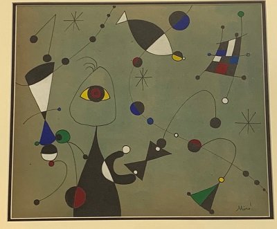 Joan Miro (1893-1983) Watercolor on paper. Dedicated (1 of 2)