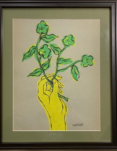 Andy Warhol, Watercolor on cardboard ( attrib): Andy Warhol, Watercolor on cardboard , attrib- Certificated of Authenticity size: 13"h x 10.5 "w, come with frame , Shipping in US $129