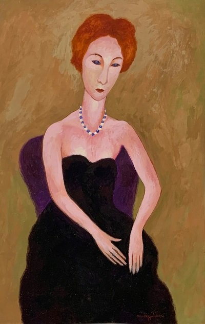 Amadeo modigliani, Watercolor on paper. (attrib): Amadeo modigliani, Watercolor on paper. Attrib . -Certificated of authenticity. Size: 14.75"h x 10"w. come with frame shipping in US $149.00