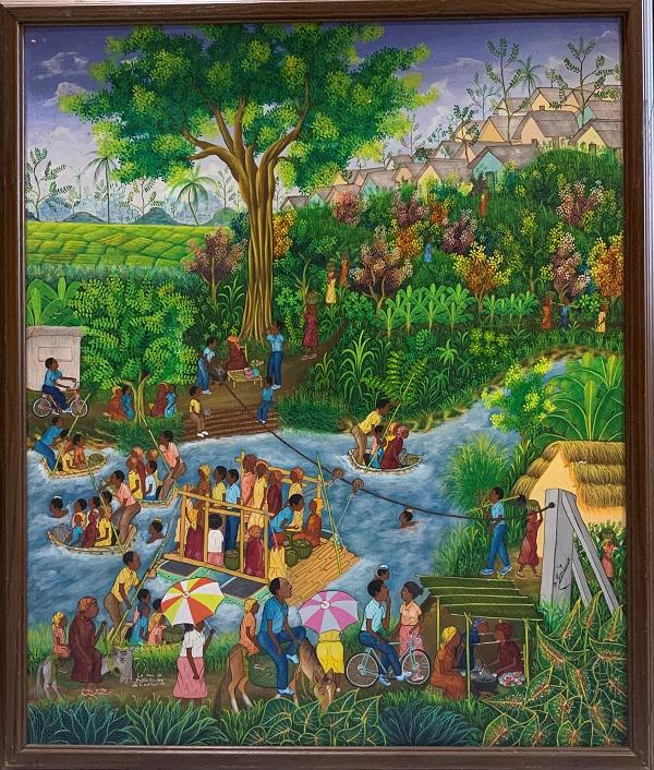 Eric Jean-Louis. Vintage Original Haitian Oil Painting (1 of 2)