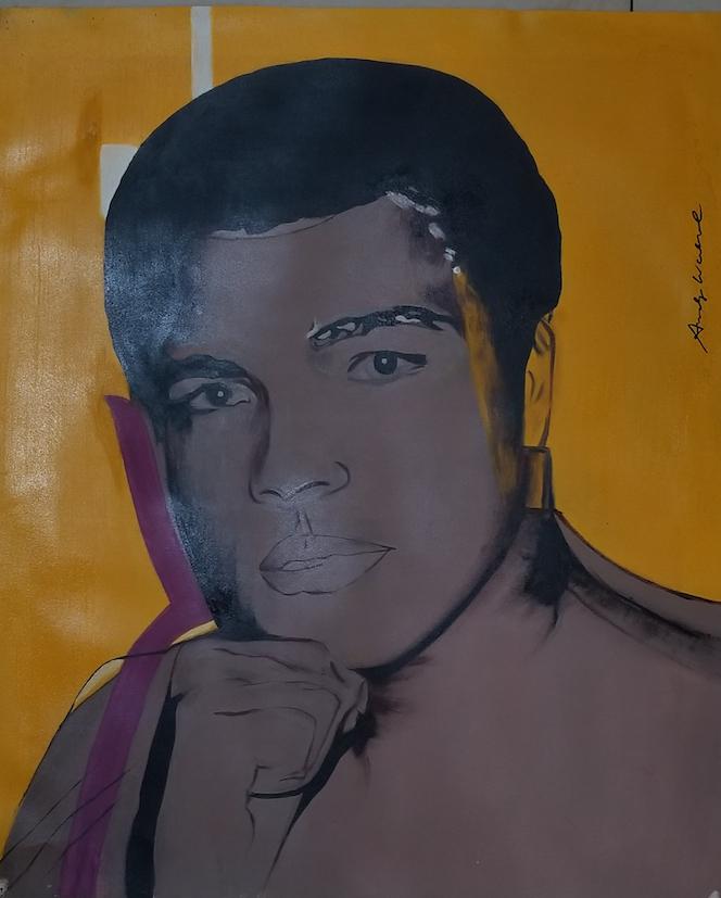 Andy Warhol -(1928-1987) -was an American artist,: Andy Warhol -(1928-1987) -was an American artist, director and producer who was a leading figure in the visual art movement known as pop art, the painting has stamp in the back by Andy warhol foundati