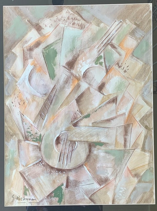 GEORGE BRAQUE. WATERCOLOR ON PAPER. . . Attrib .: GEORGE BRAQUE. WATERCOLOR ON PAPER. . . Attrib . -Certificated of authenticity. Size: 24"H X 18"w. come with frame shipping in US $149.00