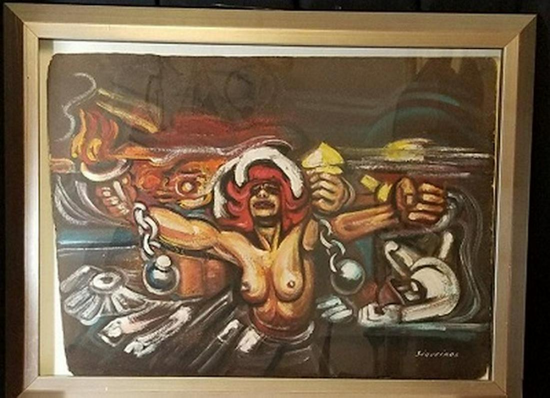 David Alfaro Siqueiros ,Acryllic, wood, measures 31h x (1 of 1)
