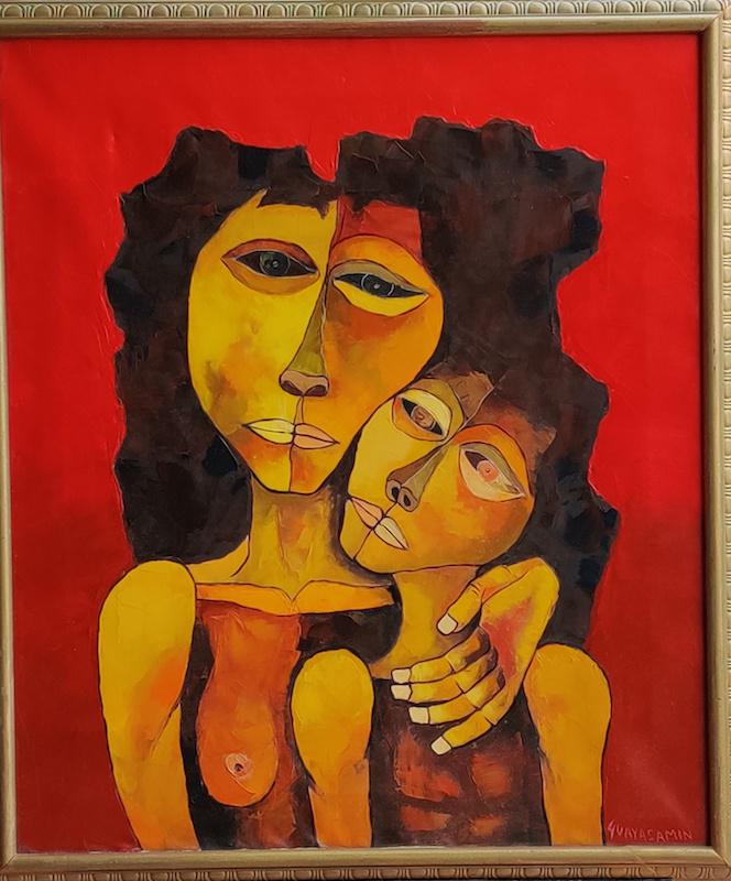 OSWALDO GUAYASAMIN.   OIL ON CANVAS.  was born in (1 of 2)