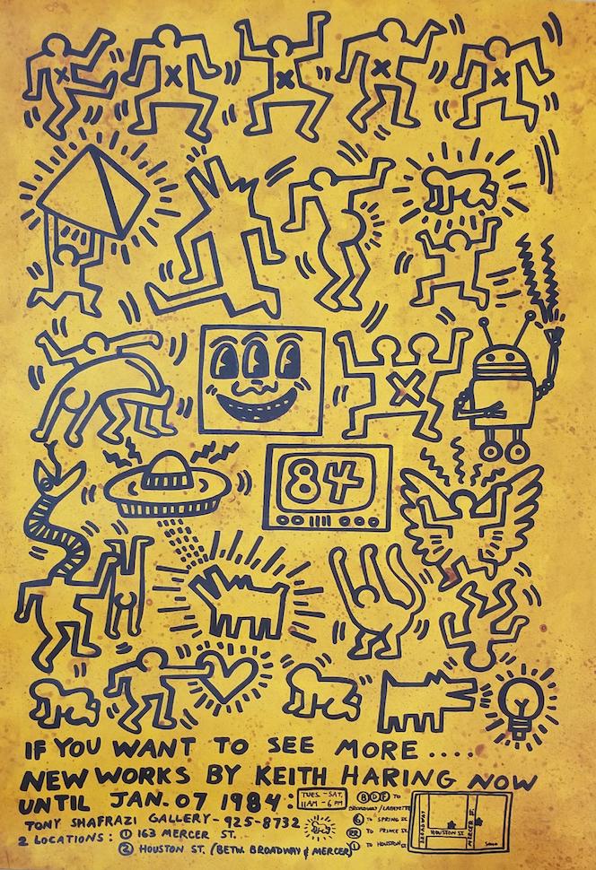 Keith Haring (1958-1990)- Original-Was the American: Keith Haring (1958-1990)- Original-Was the American artist whose pop art and graffiti-like work grew out of the New York City street culture of the 1980s.come with the private collector ,from FRANCE -