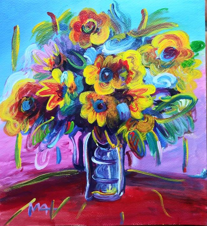 Peter Max is a German-American artist known for using: Peter Max is a German-American artist known for using bright colours in his work. Works by Max are associated with the visual arts and culture of the 1960s, particularly psychedelic art and pop art.At