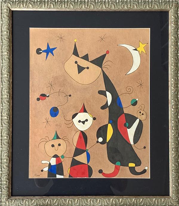 JOAN MIRO.   MIXEDMEDIA ON PAPER.  attrib-Certificated (1 of 1)
