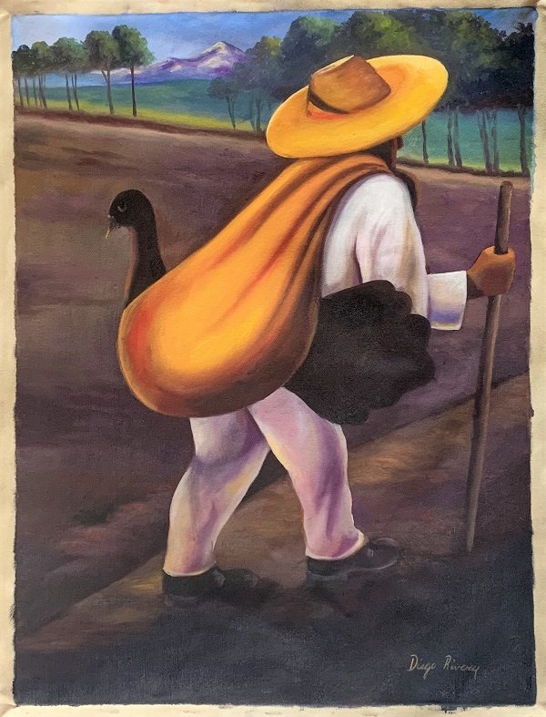 DIEGO RIVERA.  OIL ON CANVAS  (attrib-Certificated of (1 of 2)