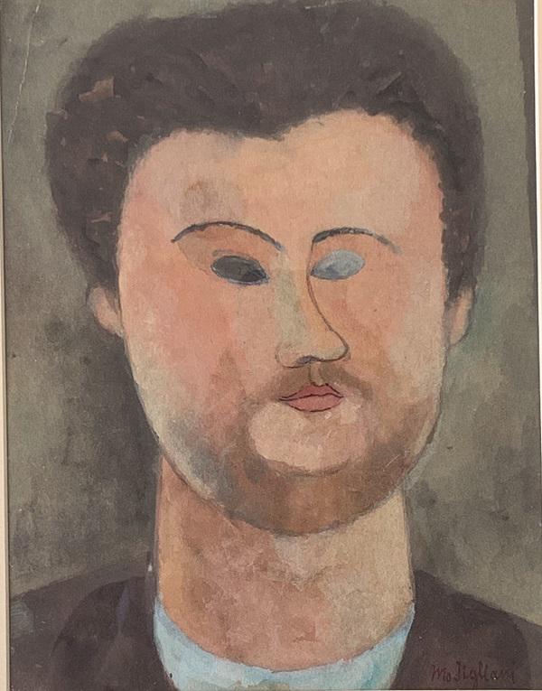 AMADEO MODIGLIANI.  WATERCOLOR ON PAPER. (1 of 1)