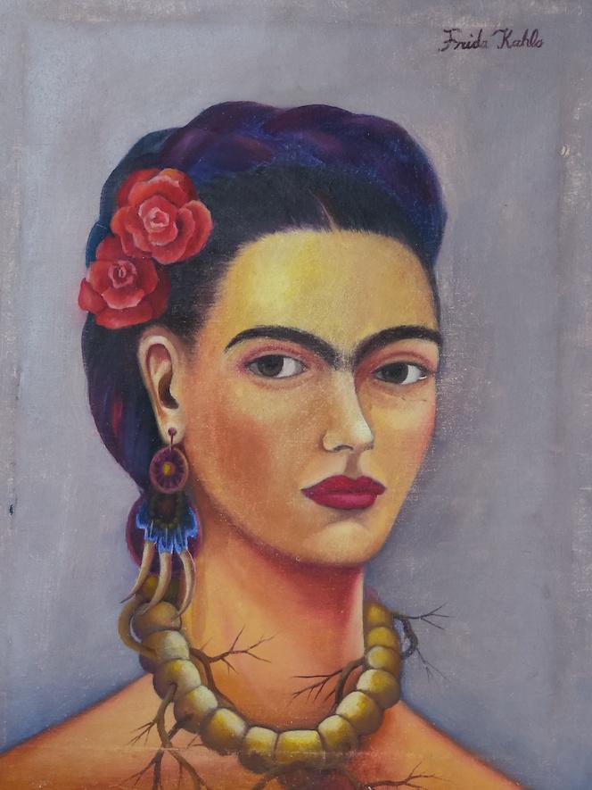Consignment .Frida Kahlo was a Mexican painter known: Consignment .Frida Kahlo was a Mexican painter known for her many portraits, self-portraits, and works inspired by the nature and artifacts of Mexico. Inspired by the country's popular culture, she em