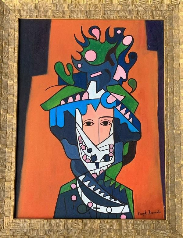 CUNDO BERMUDEZ. OIL ON CANVAS attrib..: CUNDO BERMUDEZ. OIL ON CANVAS attrib.. Certificated of authenticity. Size: 23"H X 17"W"w come wit frame ,shipping in US $ 169.00