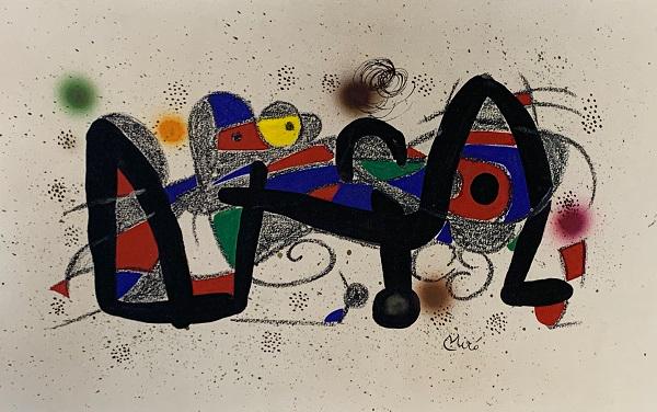 Joan Miro .(1893-1983)- Spanish Painter, sculptor ad: Joan Miro .(1893-1983)- Spanish Painter, sculptor ad ceramicist born in Barcelona. Mixmedia on CARDBOARD. attrib-Certificated of authenticity. Size: 9.75"h x 15.75"w come with frame shipping in US $12