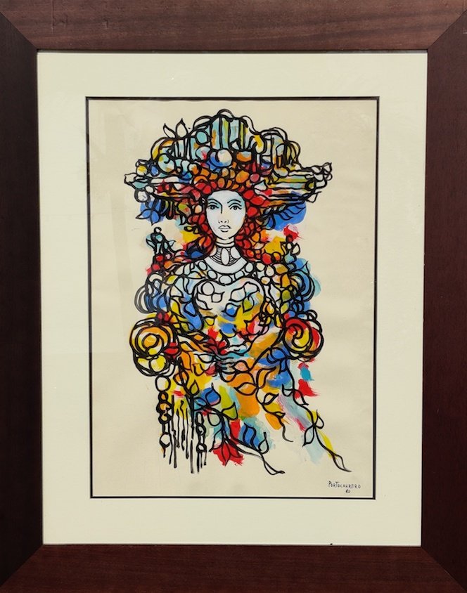 ORIGINAL Rene Portocarrero.Considered one of the most: ORIGINAL Rene Portocarrero.Considered one of the most prominent figures of Cuban plastic and one of the leading artists of the twentieth century. His pictorial themes are related to the Afro-Cuban tra