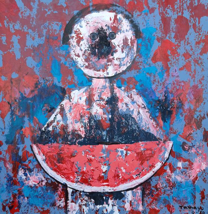 Rufino Tamayo(1899-1991) Was a Mexican painter of: Rufino Tamayo(1899-1991) Was a Mexican painter of Zapotec heritage born in Oxaca de Juarez Mexico. Oil on hard Cardboard,( Certificated of authenticity-) ,size :20"H X 19.5"w COME WITH FRAME. shipping