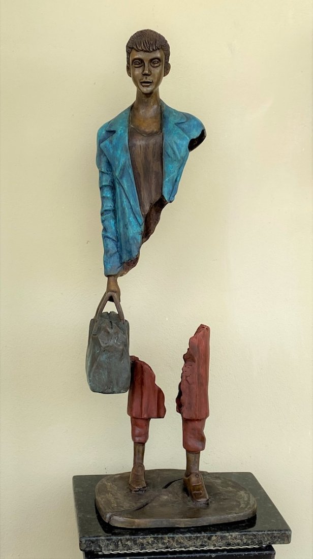 BRUNO CATALANO. BRONZE SCULPTURE  with MARBLE BASE 1". (1 of 5)