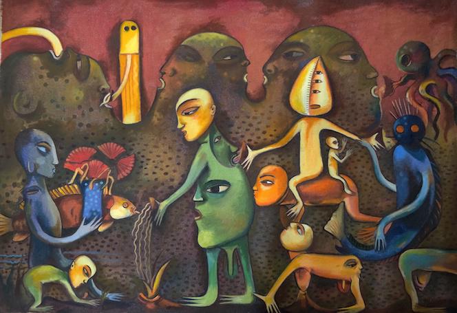 Manuel Mendive.  Oil on canvas.   is one of the leading (1 of 2)