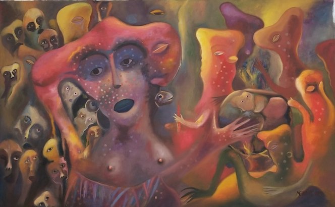 Manuel Mendive.  Oil on canvas.   is one of the leading (1 of 2)