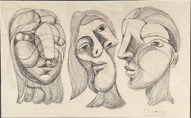 Pablo Picasso. .  MIXED MEDIA on cardboard.  .Attrib- (1 of 1)