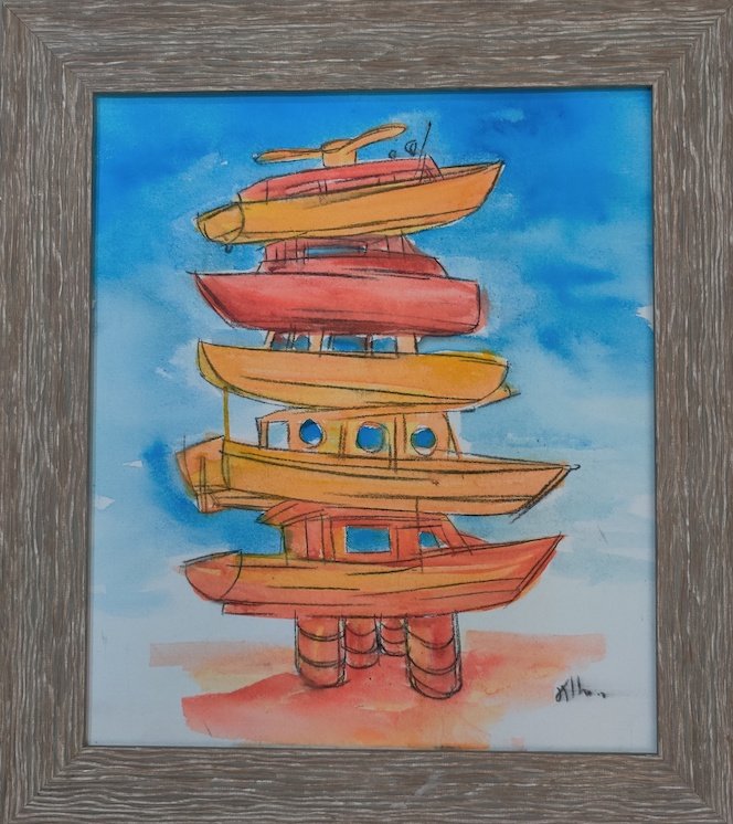 (Kcho) Alexis Leiva Machado, contemporary Cuban Artist: (Kcho) Alexis Leiva Machado, contemporary Cuban Artist -Original oil on canvas - Certificate of Authenticity signed by Artist-Size: 21"h x 18"w - Shipping in US $ 169-Condition Report: - By registerin