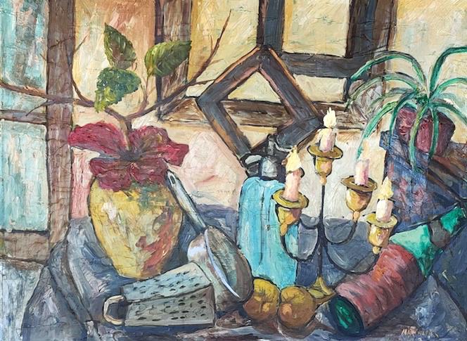 Max Weber was a Jewish-American painter and one of the: Max Weber was a Jewish-American painter and one of the first American Cubist painters who, in later life, turned to more figurative Jewish themes in his art.. -Oil on wood-(attrib-Certificated of auth