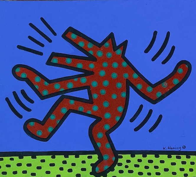 Consignment,Keith Haring (1958-1990) Was the American: Consignment,Keith Haring (1958-1990) Was the American artist whose pop art and graffiti-like work grew out of the New York City street culture of the 1980s.(attrib-Certificated of authenticity-- GOUAC