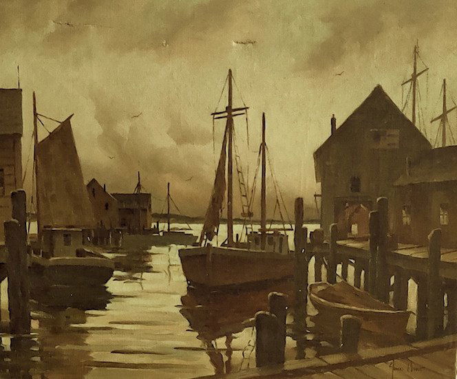 John Cuthbert Hare, 1908-1978, was a watercolorist who: John Cuthbert Hare, 1908-1978, was a watercolorist who painted boats, seascapes and harbor scenes. He was primarily associated New England, especially Cape Cod, Massachusetts where he spent his summer
