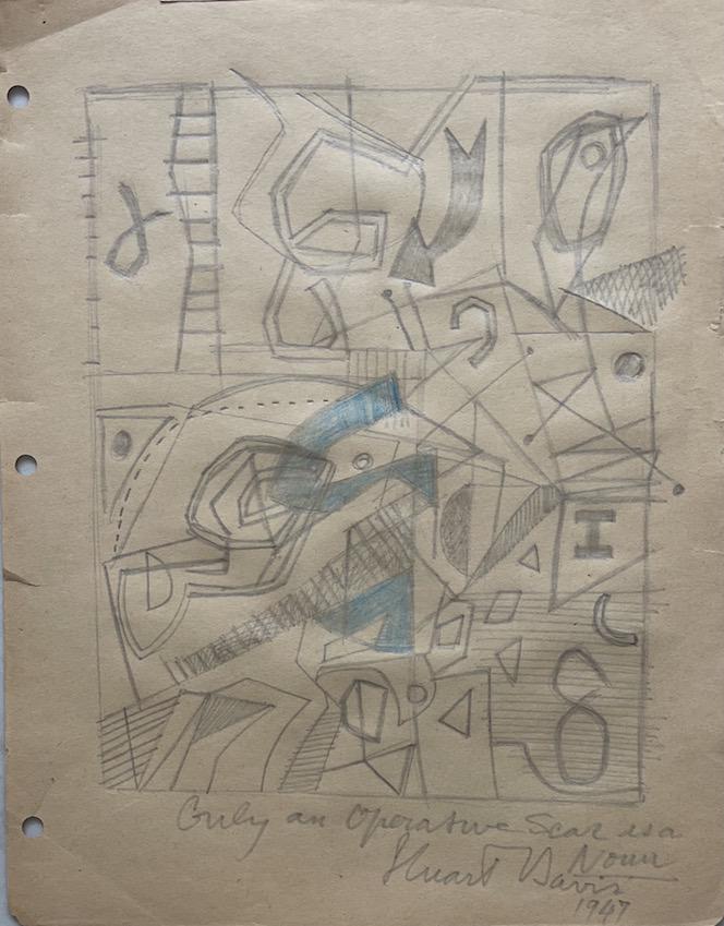 Stuart Davis,1947.In the Style of was an early American: Stuart Davis,1947.In the Style of was an early American modernist painter. He was well known for his jazz-influenced, proto-pop art paintings of the 1940s and 1950s, bold, brash, and colorful, as well