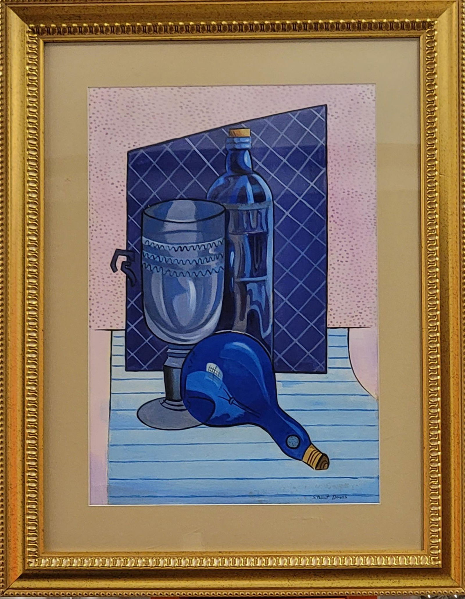 Stuart Davis was an early American modernist painter. He was well known for his jazz-influenced,: Stuart Davis, in the style of, was an early American modernist painter. He was well known for his jazz-influenced, proto-pop art paintings of the 1940s and 1950s, bold, brash, and colorful, as well as