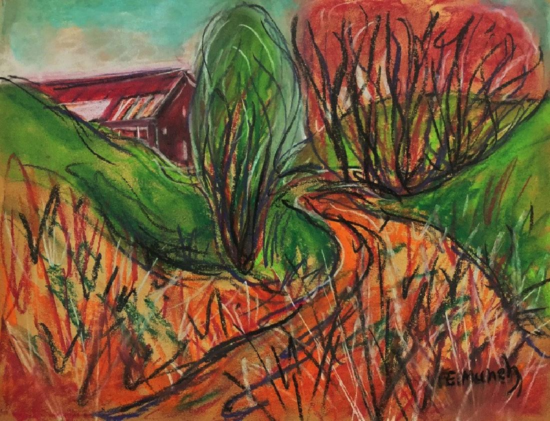 Attributed to: EDVARD MUNCH (Norwegian, 1863-1944): Medium: Pastel on Paper, Size: 9.5 x 12.5 in