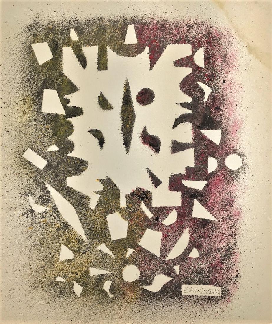 Attributed to: DAVID SMITH (American, 1906-1965): Medium: Spray Paint (enamel) on Heavy Paper, Date: 3.4.63, Size: 20 x 17 in.