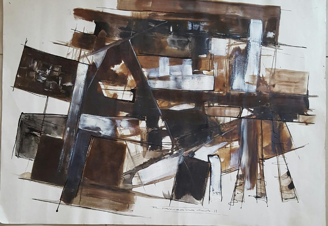 R . Montes de oca La Habana 2011 water color on paper: R . Montes de oca La Habana 2011 water color on paper size 19"h x 27"w