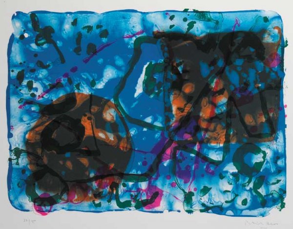 Patrick Heron CBE (1920-1999): ANNIVERSARY PRINT, 1998, lithograph (no. 33 from an edition of 40), signed lower right; numbered lower left, 56 by 76cm., 22 by 30in. . 'Forty Years at Curwen Studio: 1948-1998'(group show), Curwen Ga