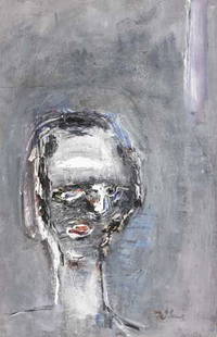 Patrick Collins HRHA (1910-1994): HEAD OF A GIRL II, circa 1965, oil on board, signed lower right; typed exhibition label on reverse with title and original price (40 guineas), 46 by 30cm., 18 by 12in. Provenance: Hendriks Gallery, Du